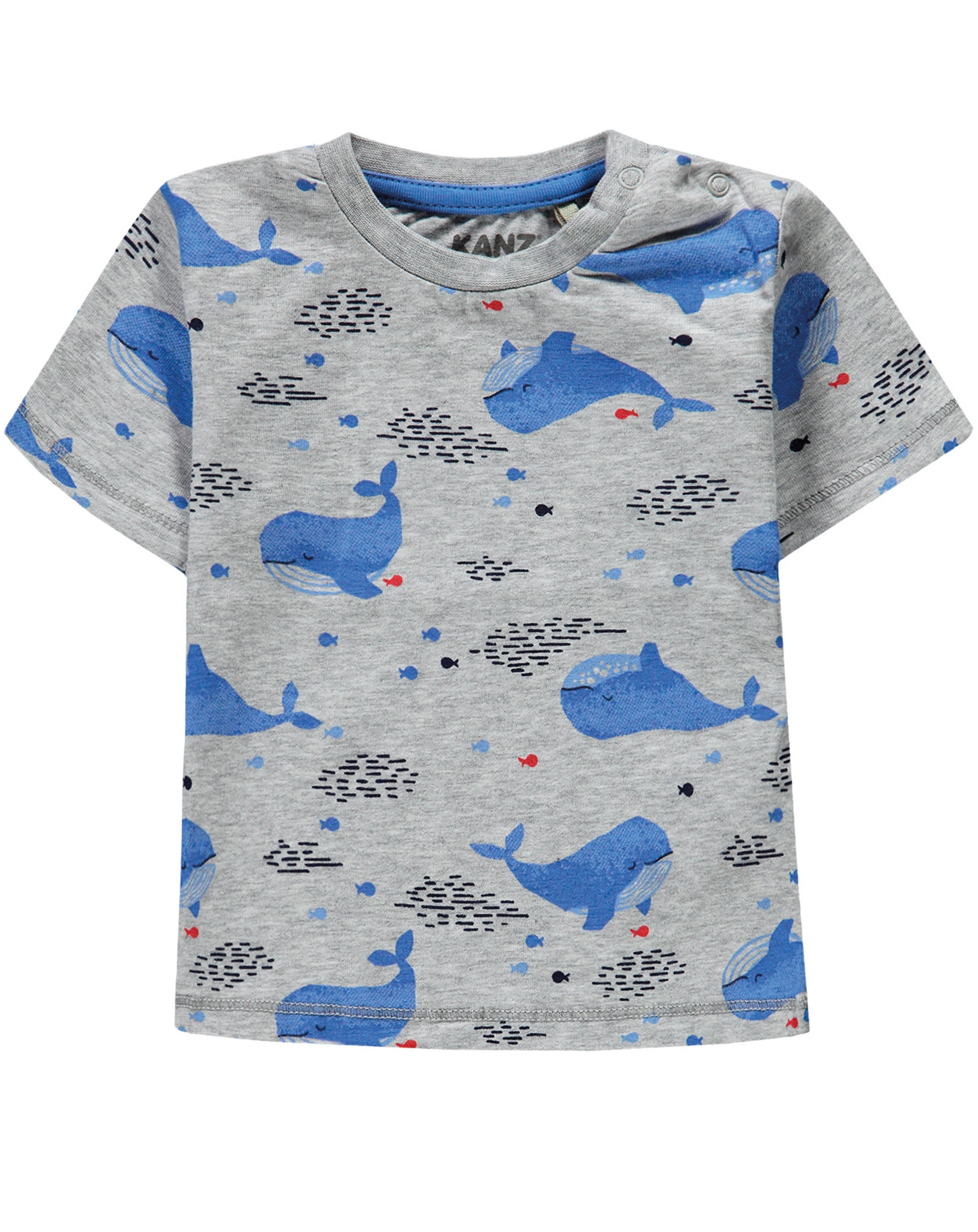 T-Shirt WHALE ALLOVER in grau