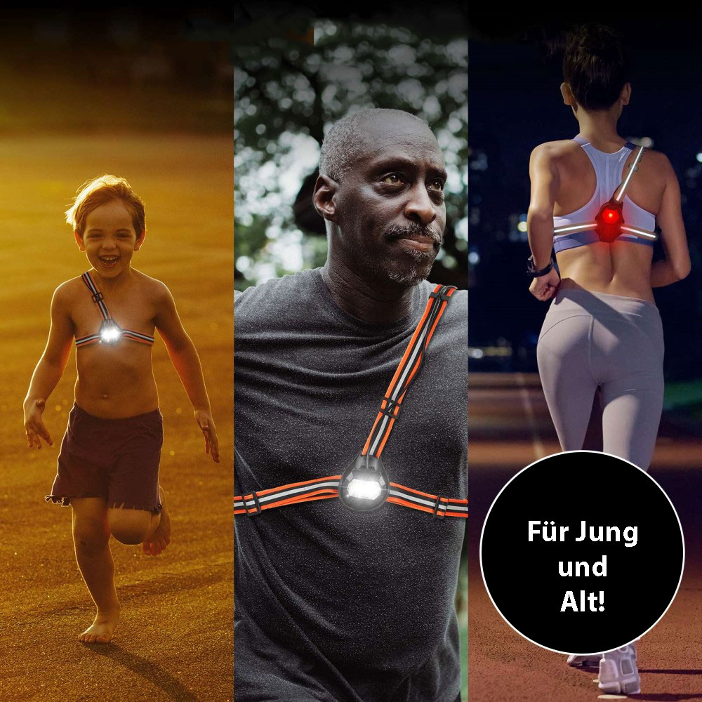 Running Light Sport Lauflicht LED Brust Lampe 500LM (IPX4)   Wiederaufladbar