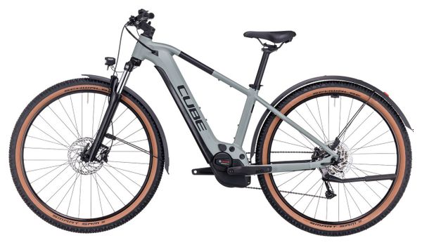 VTT Électrique Semi-Rigide Cube Reaction Hybrid Performance 500 Allroad Shimano Alivio 9V 500 Wh 27.5'' Gris Vert Swamp