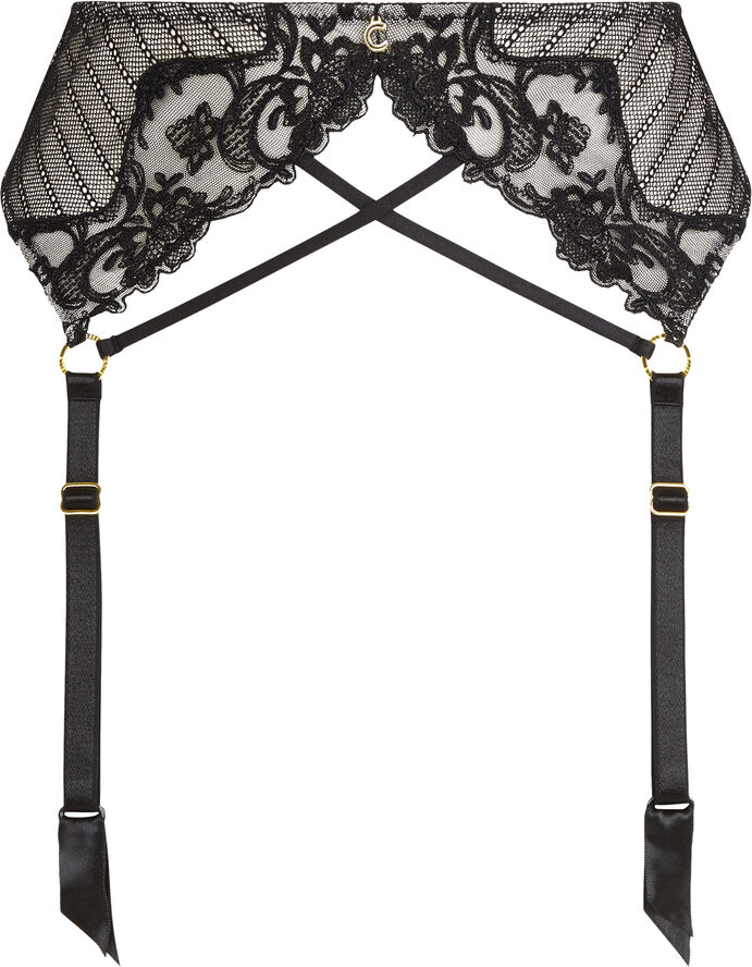 Chantelle Cabaret Sauvage Suspender Belt Black
