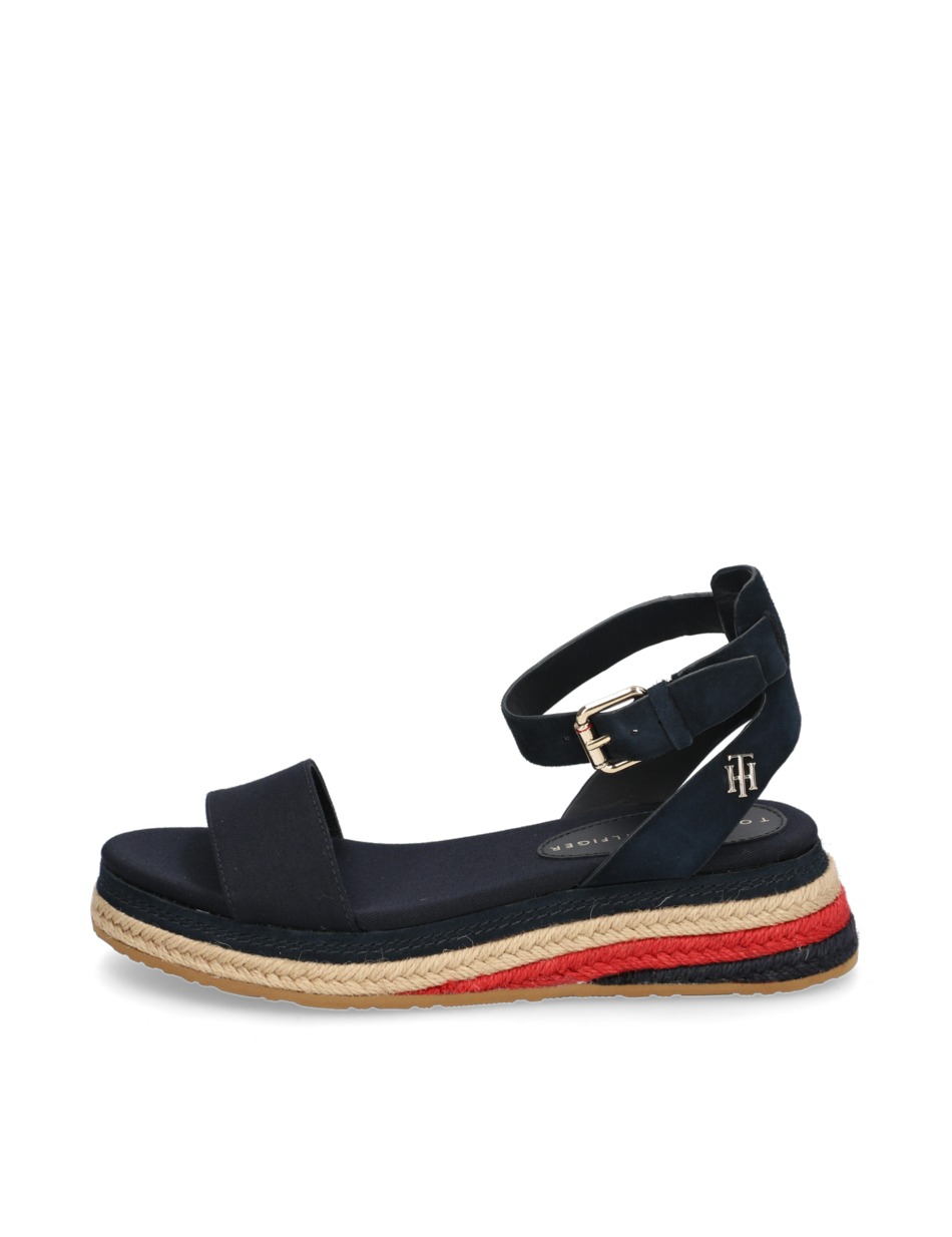 COLORED ROPE LOW WEDGE SANDAL