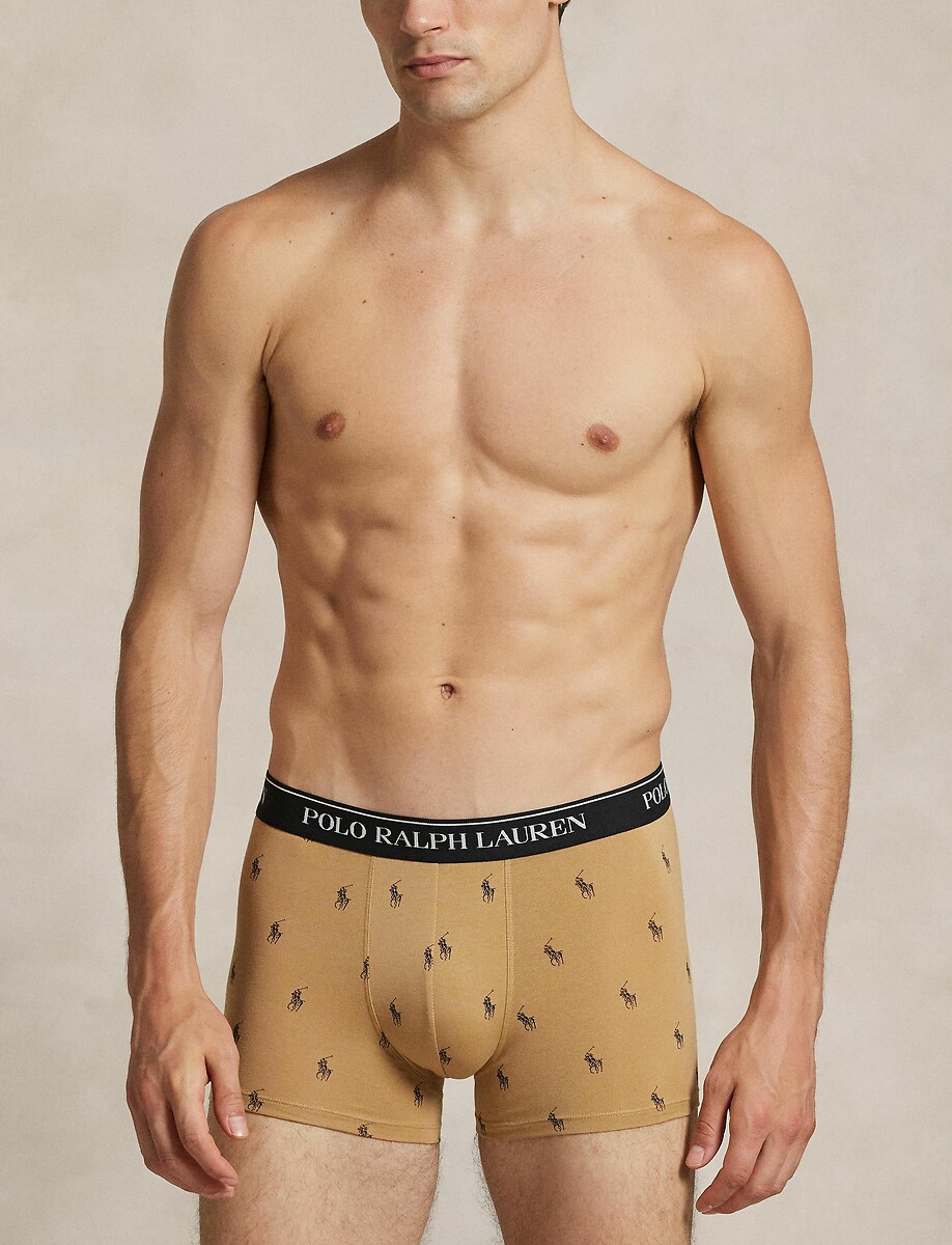 POLO RALPH LAUREN<br>Conjunto de 3 cuecas boxer clássicas em algodão elástico
