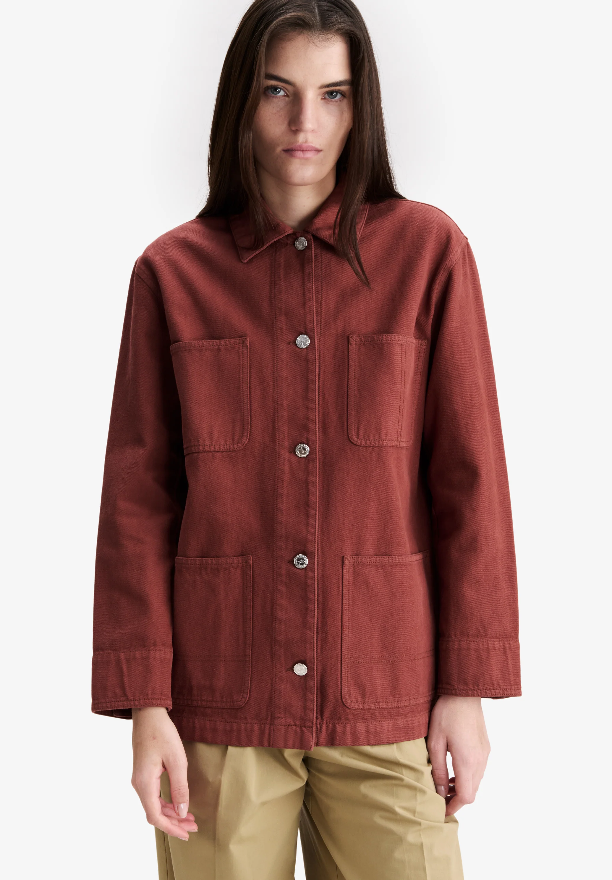 Veste workwear bordeaux en coton recyclé - Bordeaux
