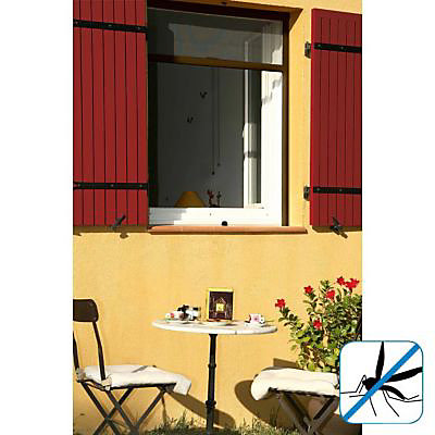 Moustiquaire de fenêtre enroulable en alu marron Kocoon 160 x h.170 cm