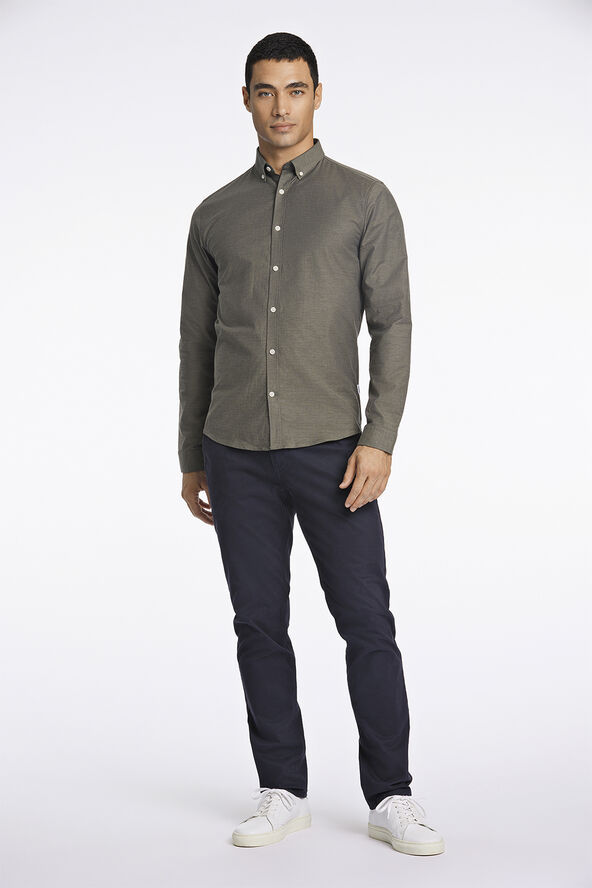 Lindbergh Yarn dyed oxford superflex shirt L/S Grøn