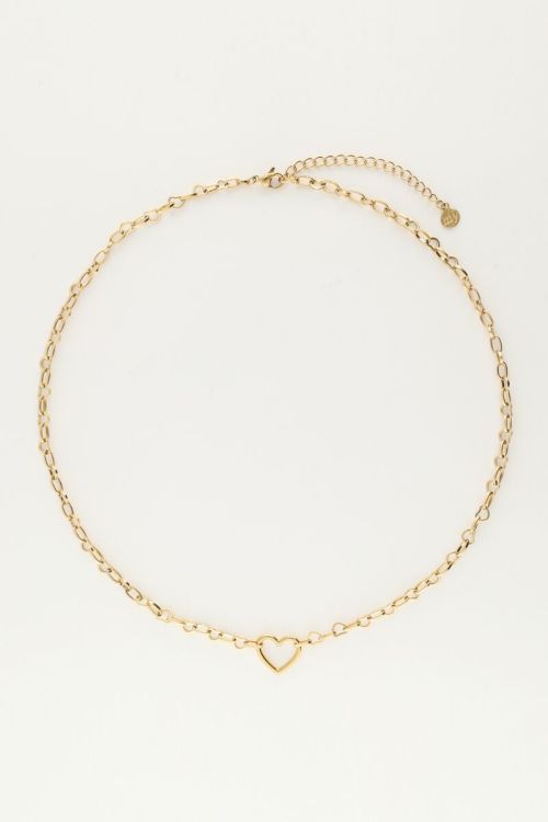 Schakelketting met klein open hart bedel