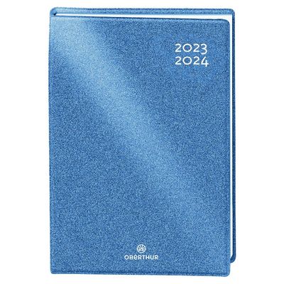 Agenda Gomme Métallisée - 1 jour par page - 12,5 x 17,5 cm - bleu - Oberthur