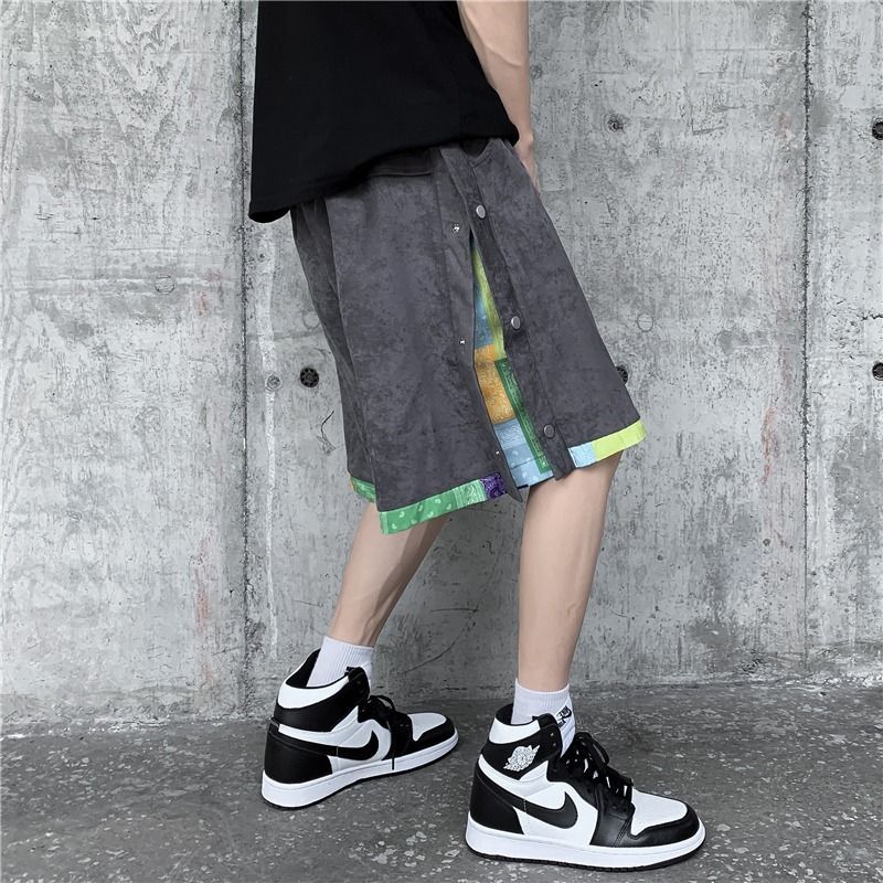 Shineon Studio - Rechte shorts met patroonprint en twee stukken