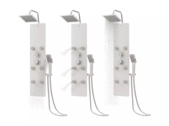 Panneau de douche pomme argenté 25 x 47.5 x 130 cm 02_0003436
