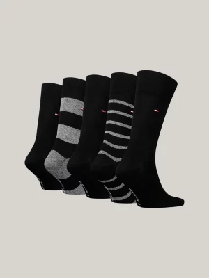 Caixa de presente com 5 pares de meias clássicas com estampa de bandeira.