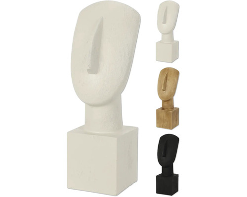 Sculptuur gezicht wit hout zwart geassorteerd