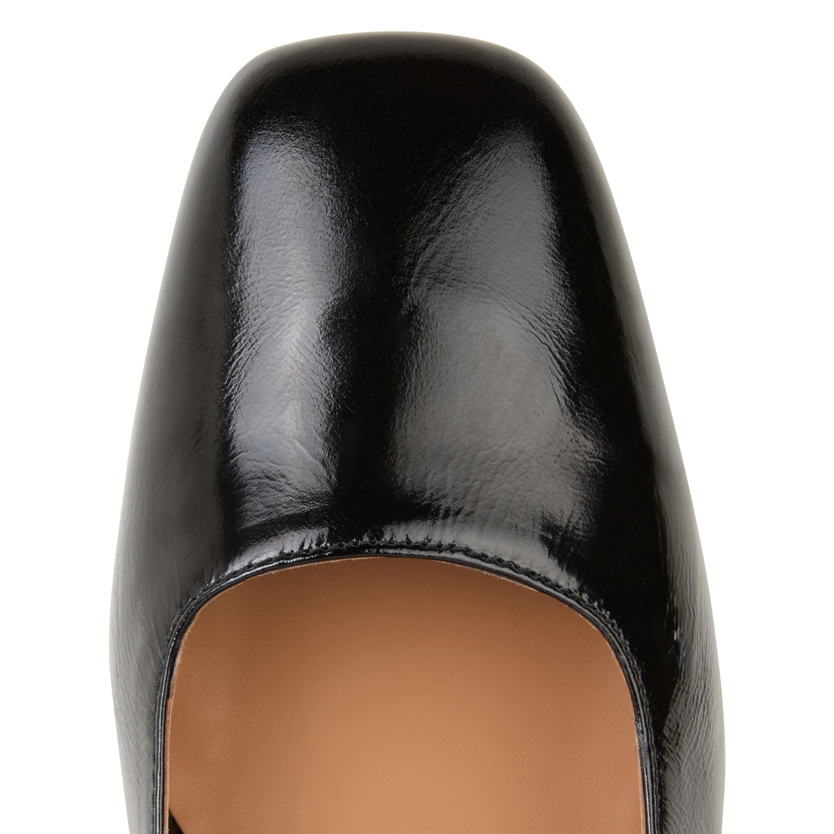 BRENDA - Babies carré vernies en cuir | Noir