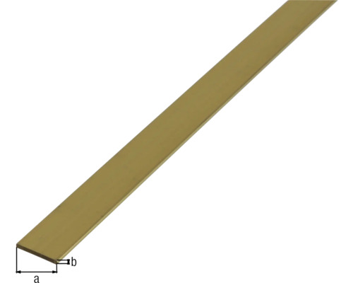 Platte messing staaf 10x2 mm, 1 m
