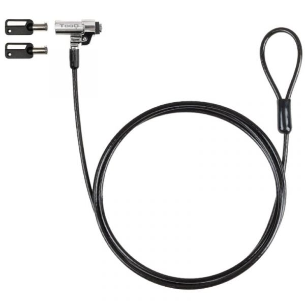 TooQ TQCLKC0045-G Cabo de Segurança Tipo NANO com Chave para Portáteis 1.5 Metros Preto