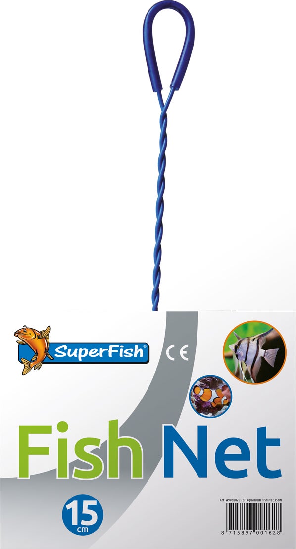 SuperFish aquarium schepnet blauw 15 cm
