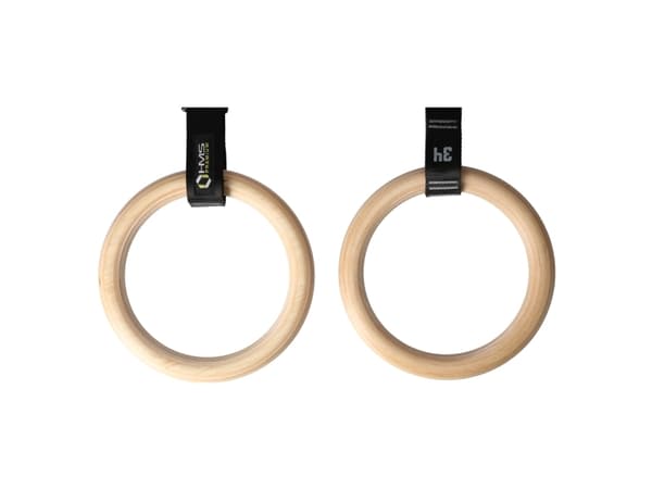 HMS Wooden Gymnastic Rings With Measure Carabiner TX08