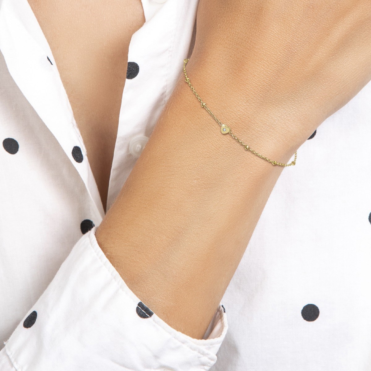 Bracelet coeur par SC Bohème orné d'un véritable diamant blanc