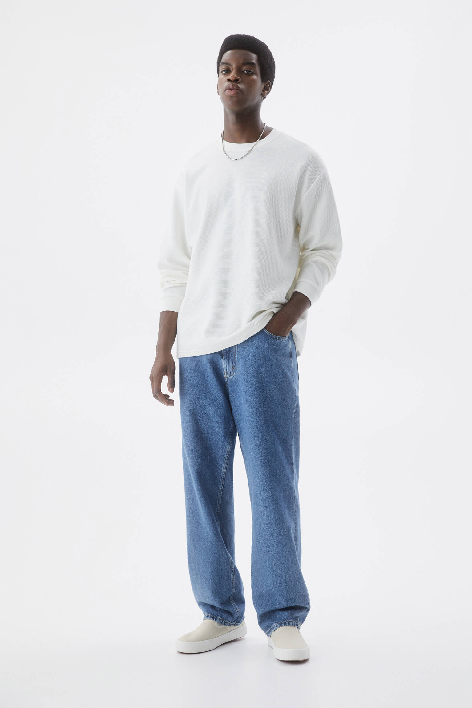 CALÇA JEANS FOLGADA - AZUL ESCURO