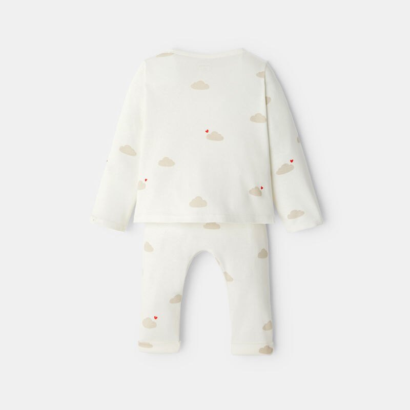 Ensemble 3 pièces coton blanc bébé mixte Blanc
