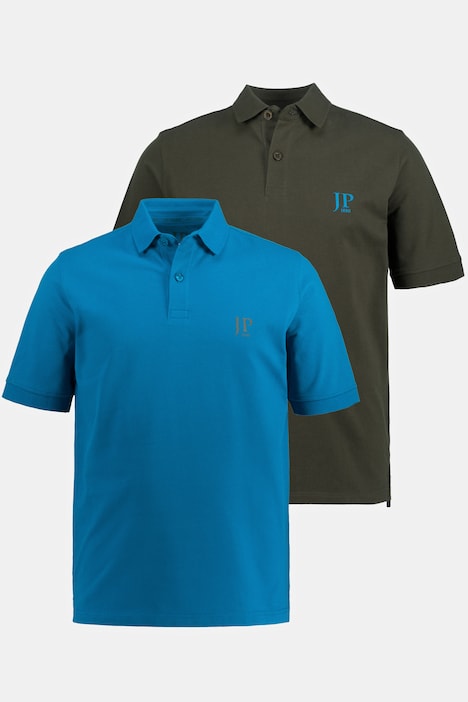 JP 1880 Poloshirts, Basic, 2er-Pack, Piqué, gekämmte Baumwolle