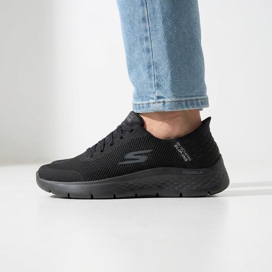 Skechers Slip-ins Go Walk Flex Hands Up Heren Instappers Zwart