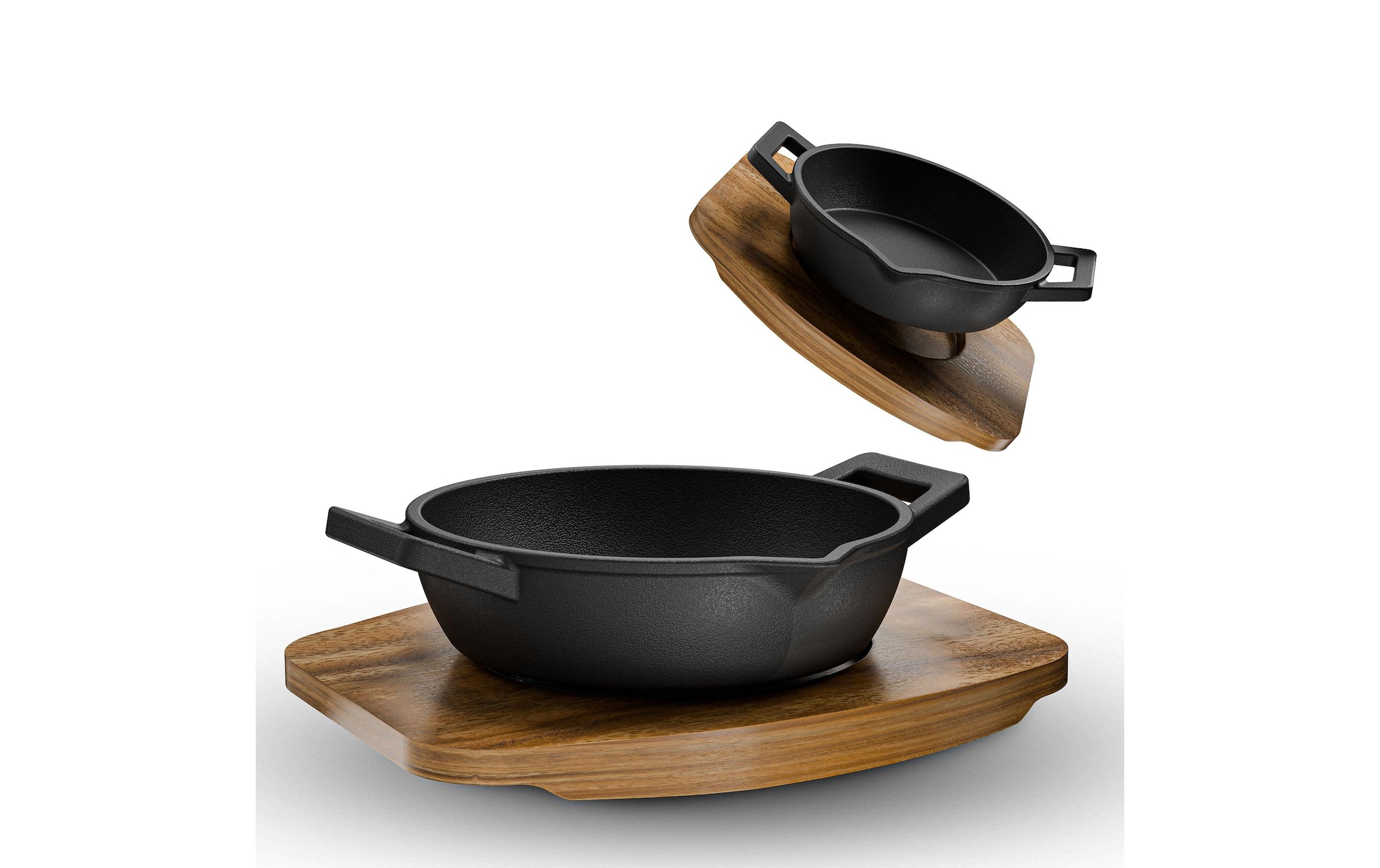 Grilltopf »Gusskoenig Mini Set mit Holzsockel« 4 Stk. tlg. Gusseisen