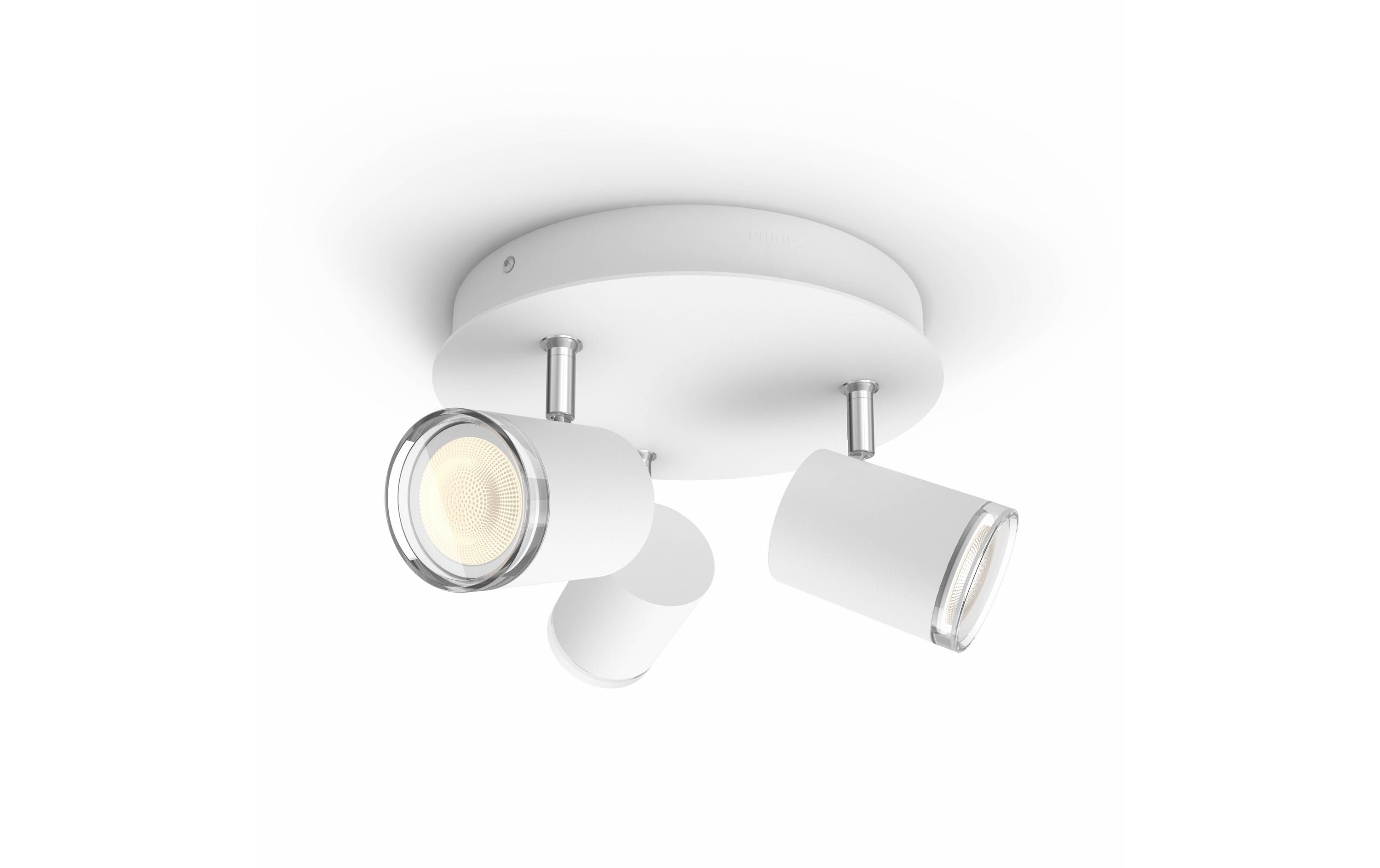 White Ambiance Adore 3er Spot rund weiss + Dimmer<br>LED Deckenspot für Badezimmer