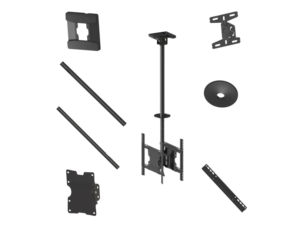 Multibrackets M Public Ceilingmount Medium Back to Back - Monteringssæt (loftsplade, vippe loft montering, VESA adapter) - for 2 LCD displays - stål - sort - skærmstørrelse: 32