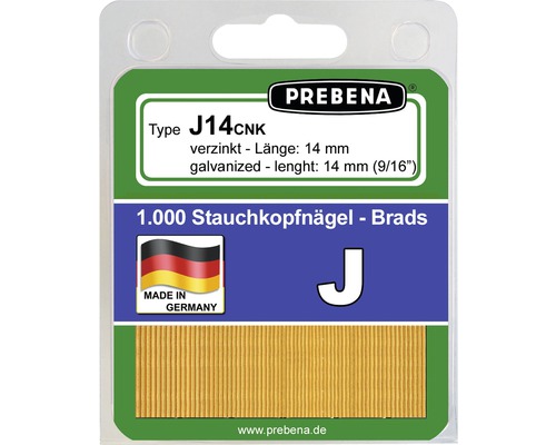 Nagels met geperste kop Prebena type J14CNKHA-B 1.000 stuks.