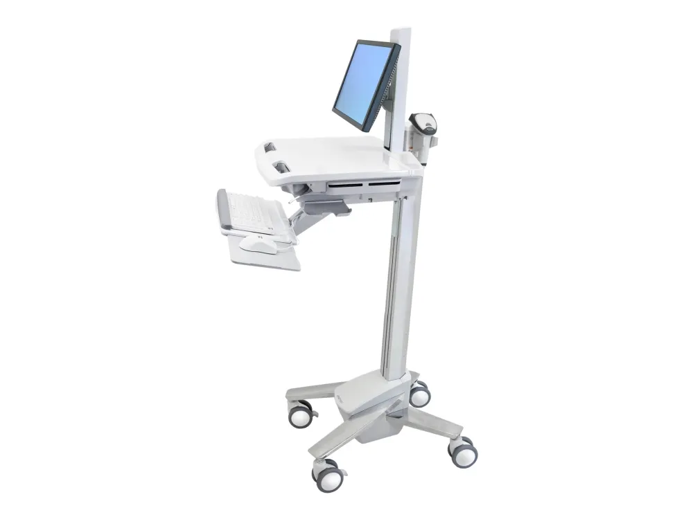 Ergotron StyleView sv40 - Vogn med hjul - Constant Force Technology - for LCD-display/PC-udstyr - med LCD-drejeled - låsbar - medicinsk - aluminium, zinkbelagt stål, højkvalitetsplastik - grå, hvid, poleret aluminium - skærmstørrelse: op til 24
