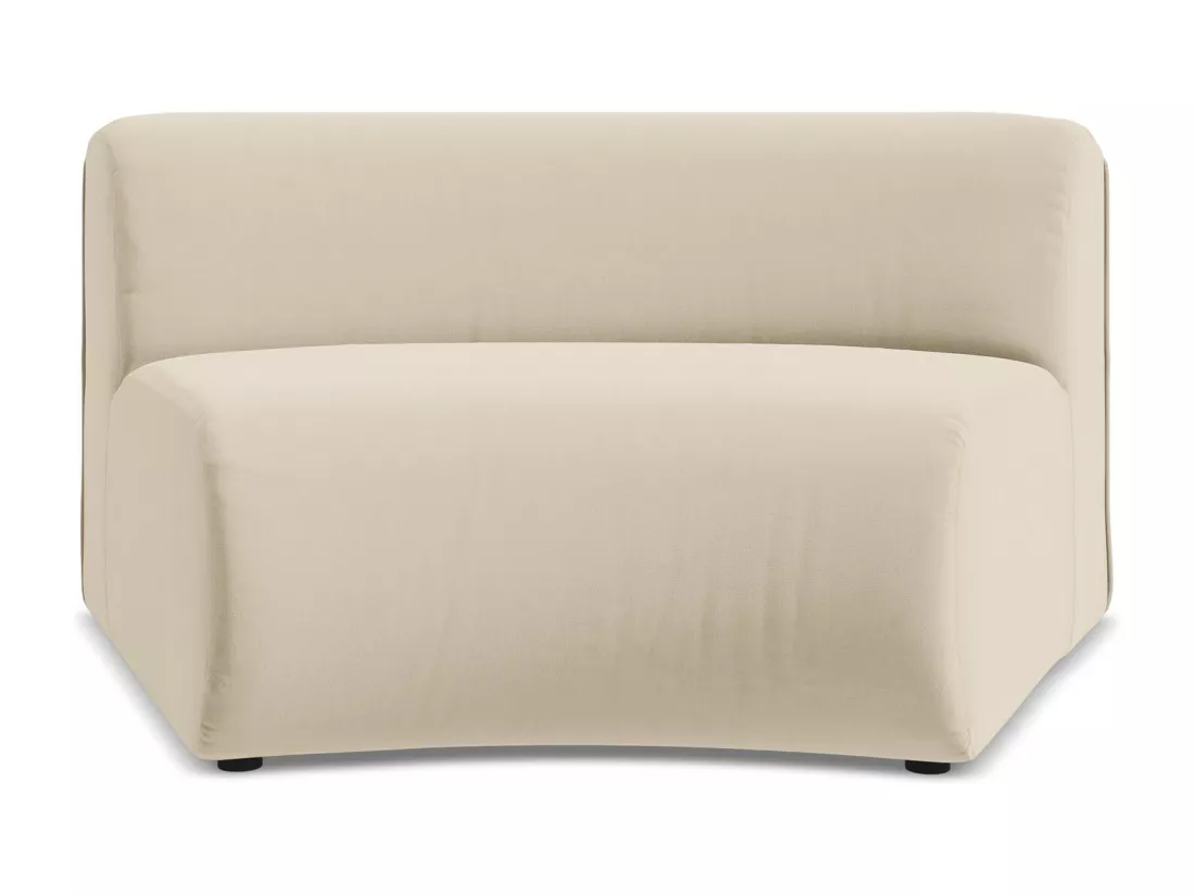 Fauteuil d'angle pour canapé modulable en velours - beige clair - EKAHI