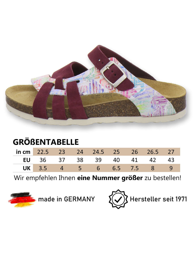 Pantoletten Damen Kralle beere/multi