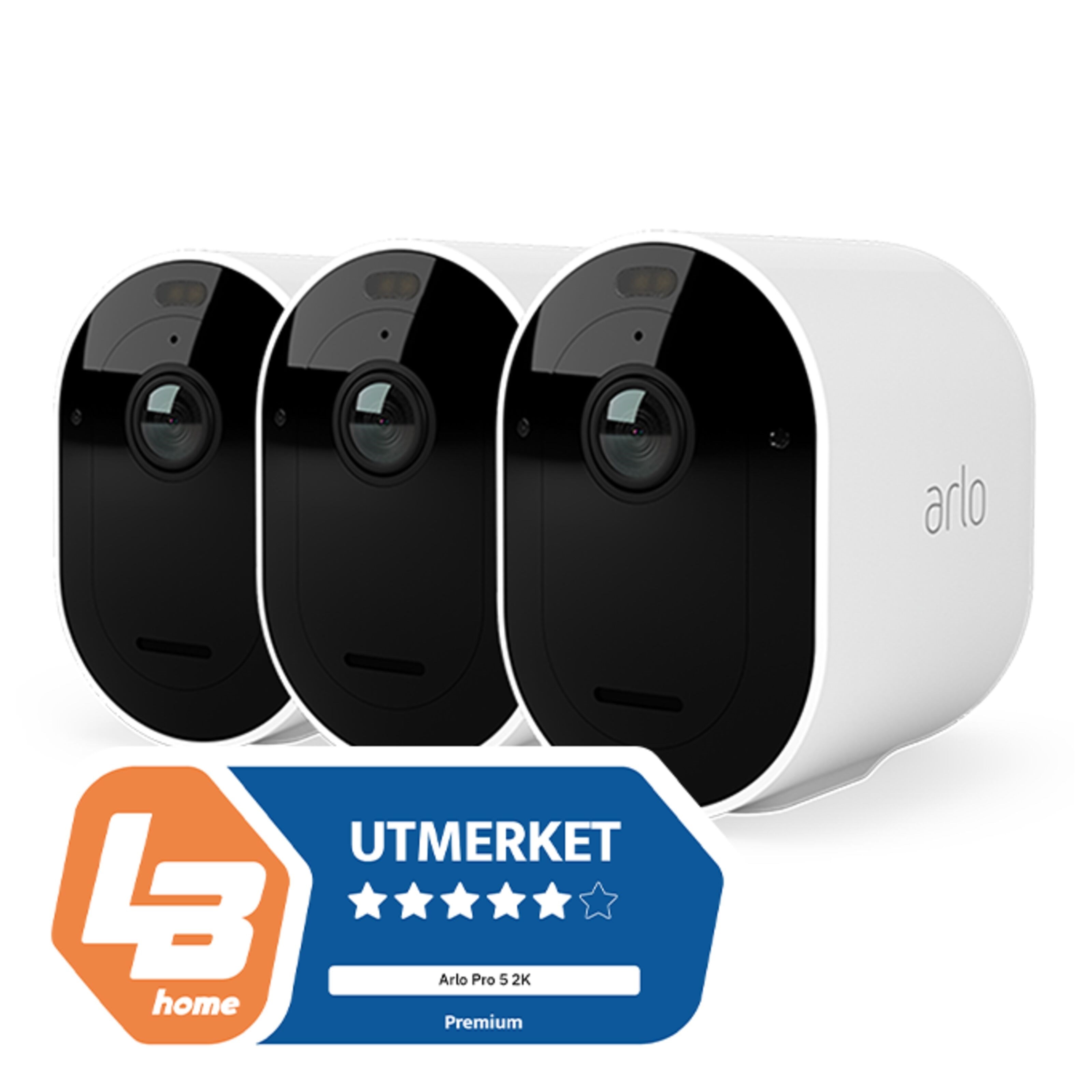Arlo Pro 5 Trådløs Overvåkningskamera Spotlight 3-pakning