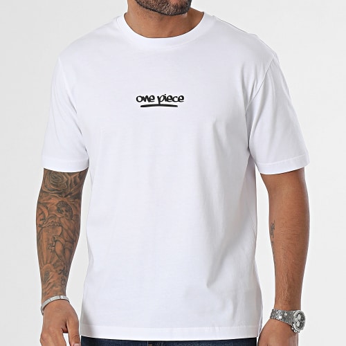 Tee Shirt Oversize Large Luffy Graf Blanc