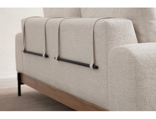 CONCEPT1 - Canapé tissu Eti Oak 3 places blanc 220 x 98 x h78