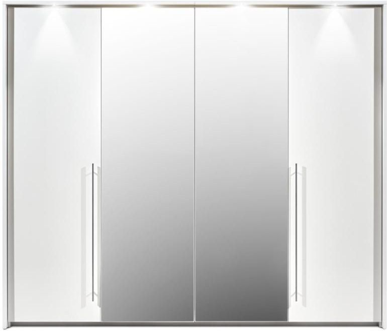 Kledingkast - Wit - Spaanplaat - Met LED Verlichting - Schuifdeuren
