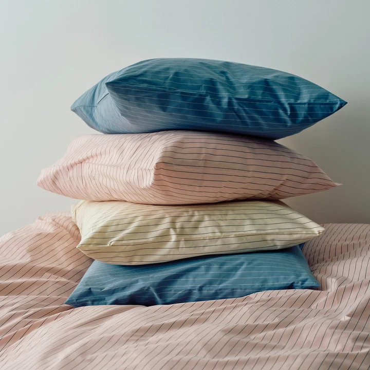HAY - Fineline Kopfkissenbezug, 80 x 80 cm, soft pink