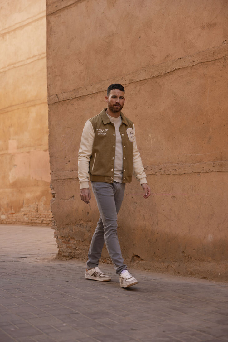 GOOSECRAFT bruine goosecraft jack gc varsity jacket