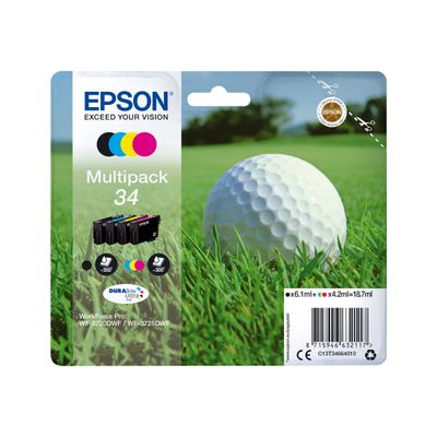 Epson 34 Balle de golf - Pack de 4 - noir, cyan, magenta, jaune - cartouche d'encre originale