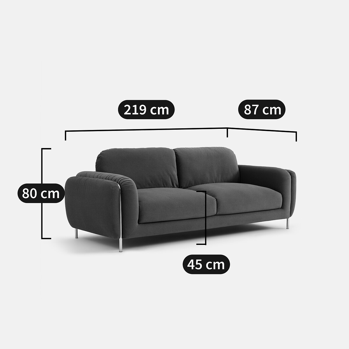 LA REDOUTE INTERIEURS<br>Sofá de 3 lugares, Giorgia