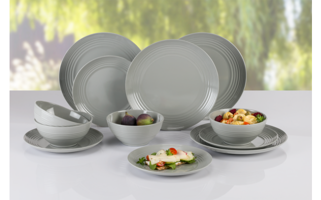 Flamefield Non-Slip Melamin Geschirr-Set 12 teilig