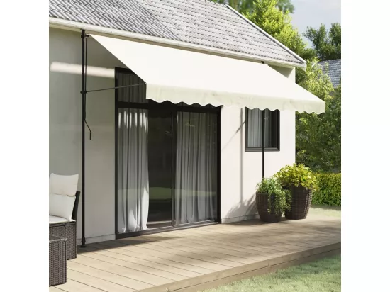 Tissu de remplacement de cantonnière d’auvent rayure crème 3,5m