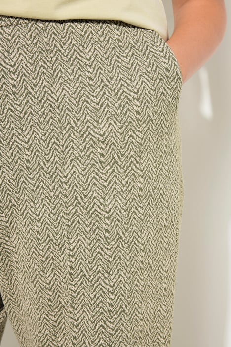 Hose, Wide Legs, Fischgrat, Elastikbund