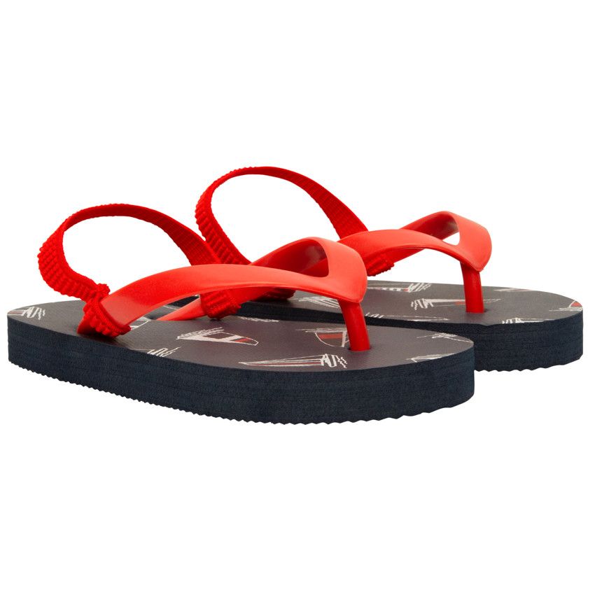 Tongs imprimé voiliers pour garçon - Rouge