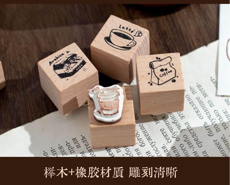 YUNO - Set van 9: Houten stempel (verschillende ontwerpen)