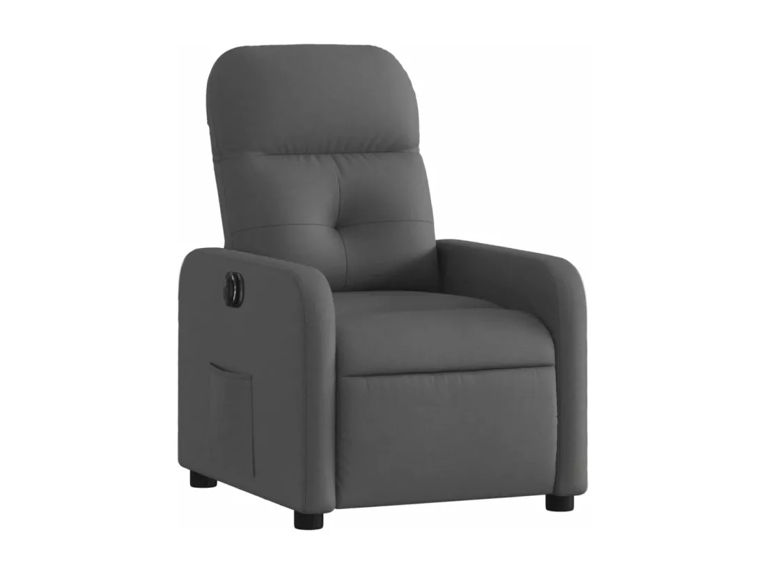Fauteuil inclinable électrique Gris foncé Tissu