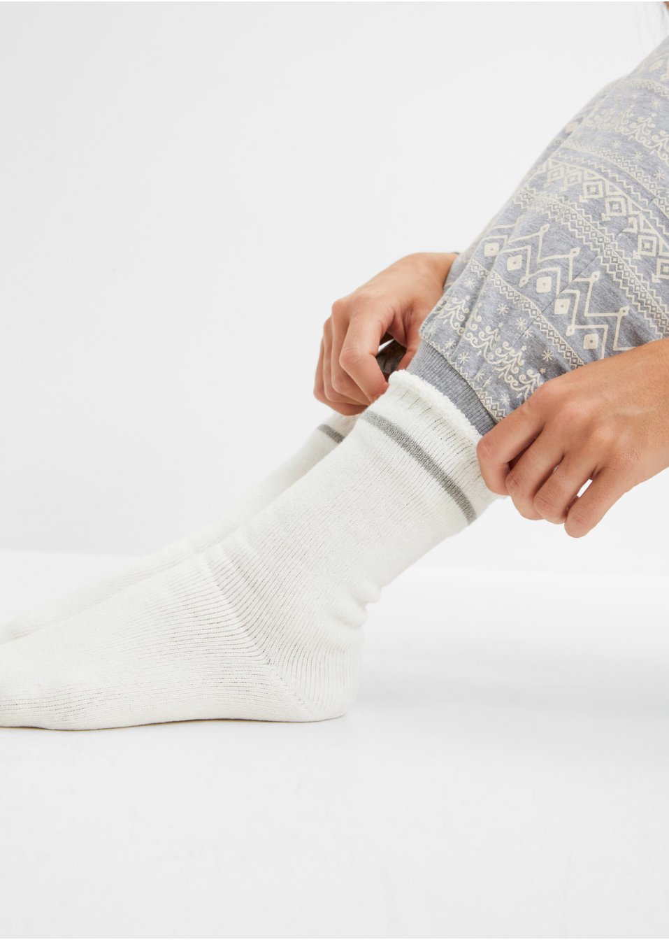 Lot de 3 paires de chaussettes thermo avec intérieur éponge et bord roulotté