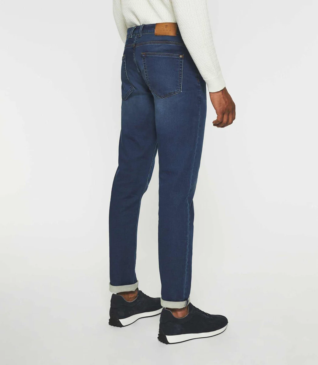 Jean super slim en molleton bleu moyen ETERNELLE