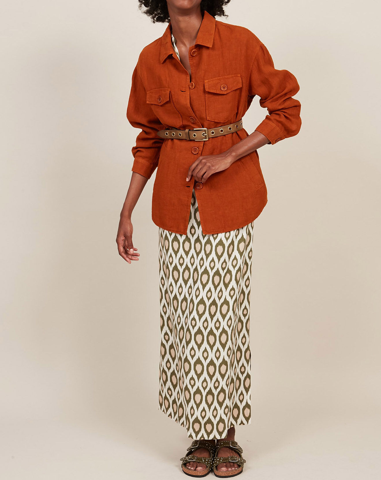 Hartford Veste 100% Lin Voltige caramel