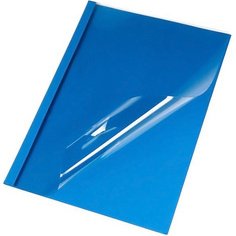 Chemise à reliure thermique aspect cuir, A4, 6 mm, bleu